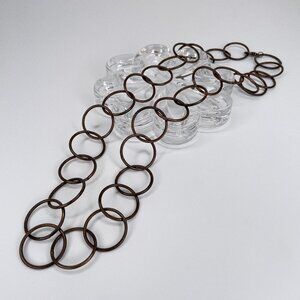 Bronze Colored Interconnected Ring Necklace